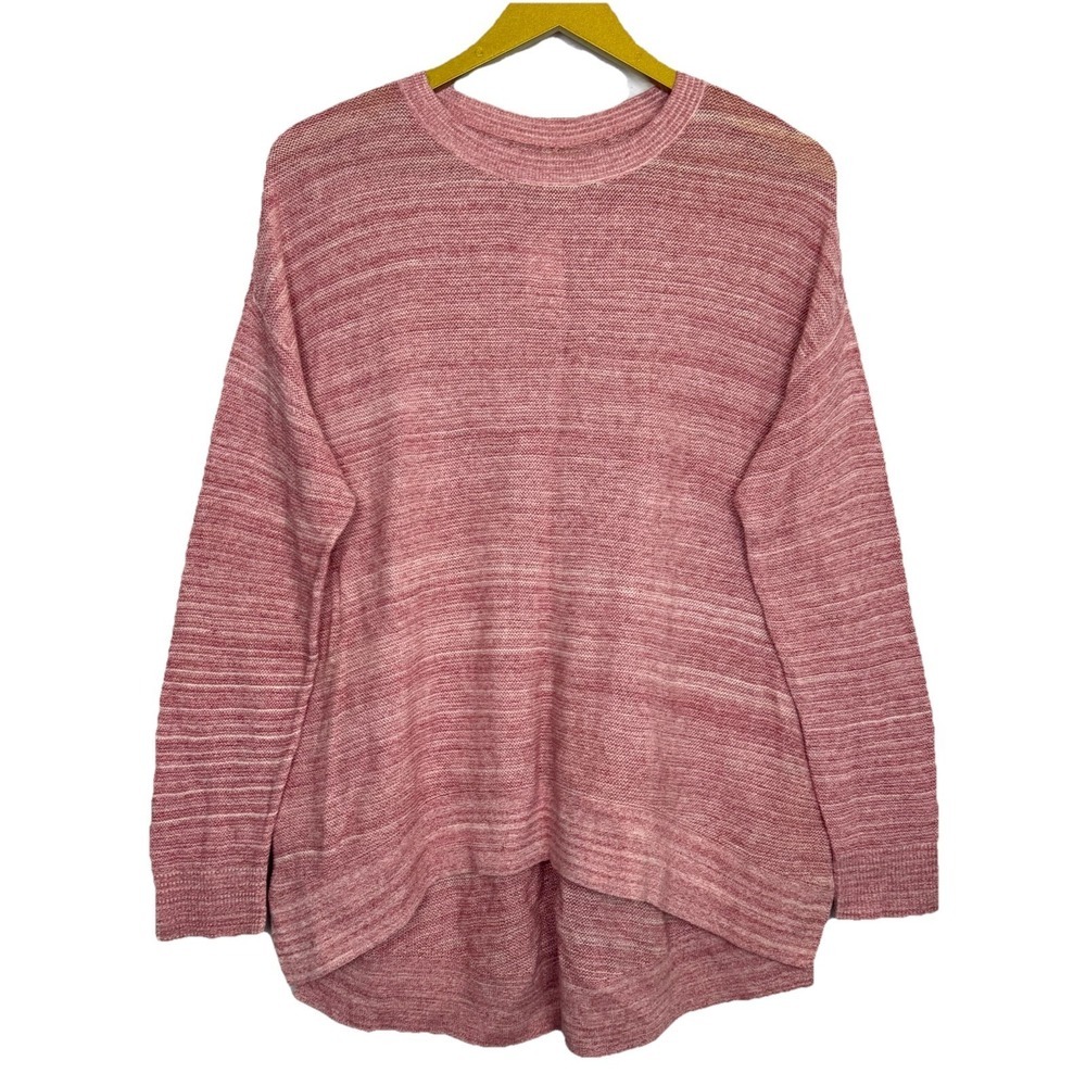 Lou & Grey Tunic Sweater Size M Pink Slits Boho Lagenlook Preppy Lightweight NWT